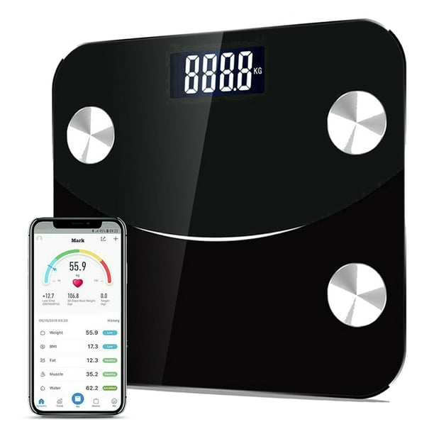 180KG Bathroom Bluetooth Glass Scales Body Fat BMI Monitor Weighing Phones APP